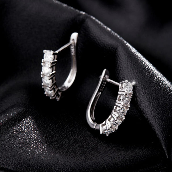 Celestial Arc Moissanite Hoop Earrings