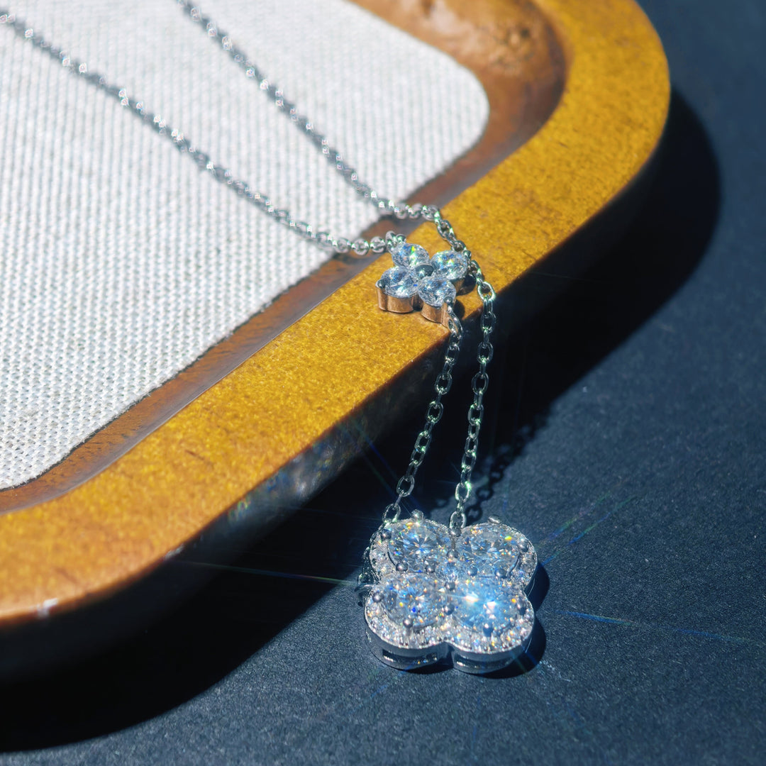 Lucky Four-Leaf Clover Moissanite Necklace