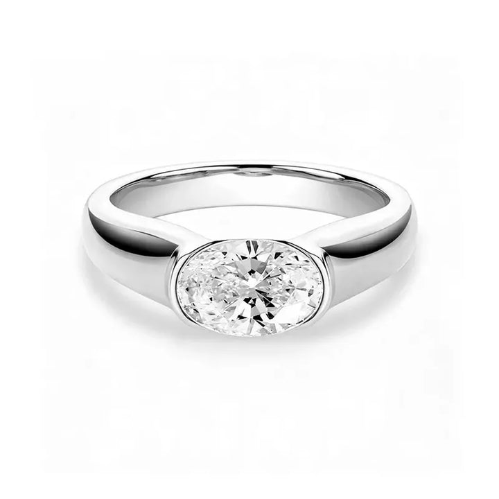 Oval Moissanite Solitaire Ring