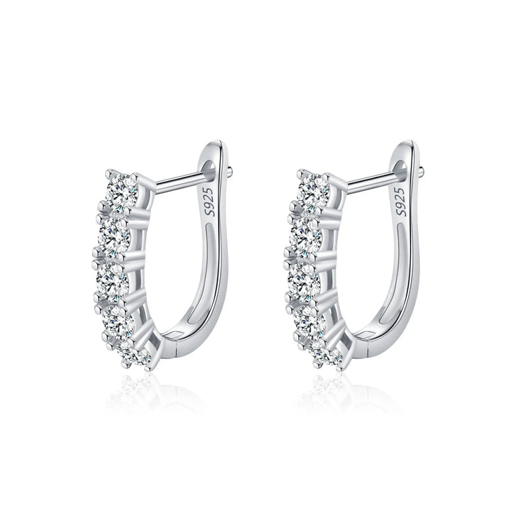 Celestial Arc Moissanite Hoop Earrings