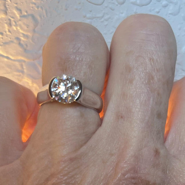 Round-Cut Moissanite Solitaire Ring