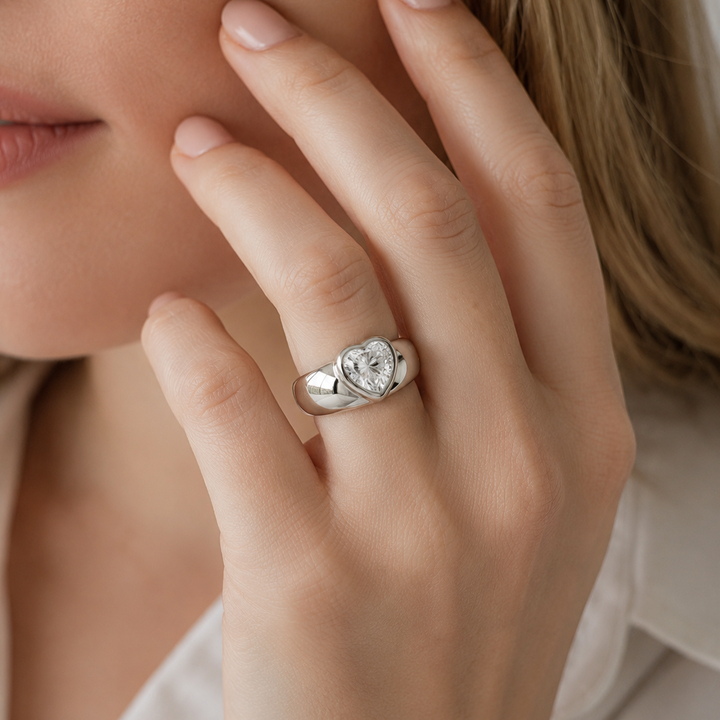 Heart-Cut Moissanite Ring