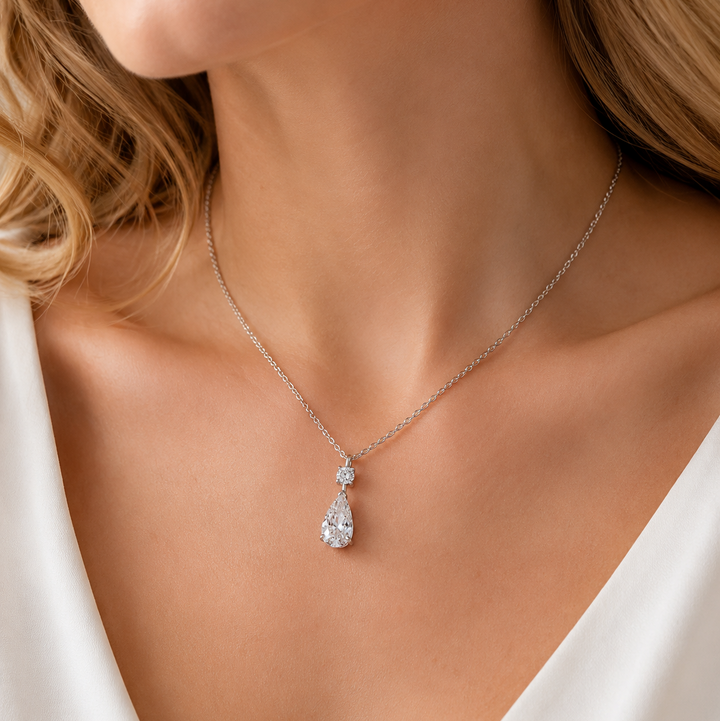 Luminéa Teardrop Moissanite Drop Necklace
