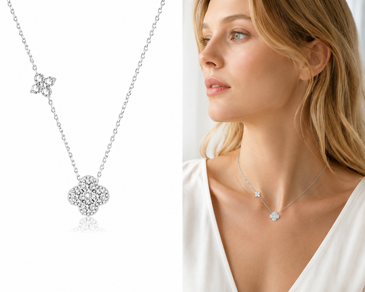 Lumière Clover Moissanite Necklace