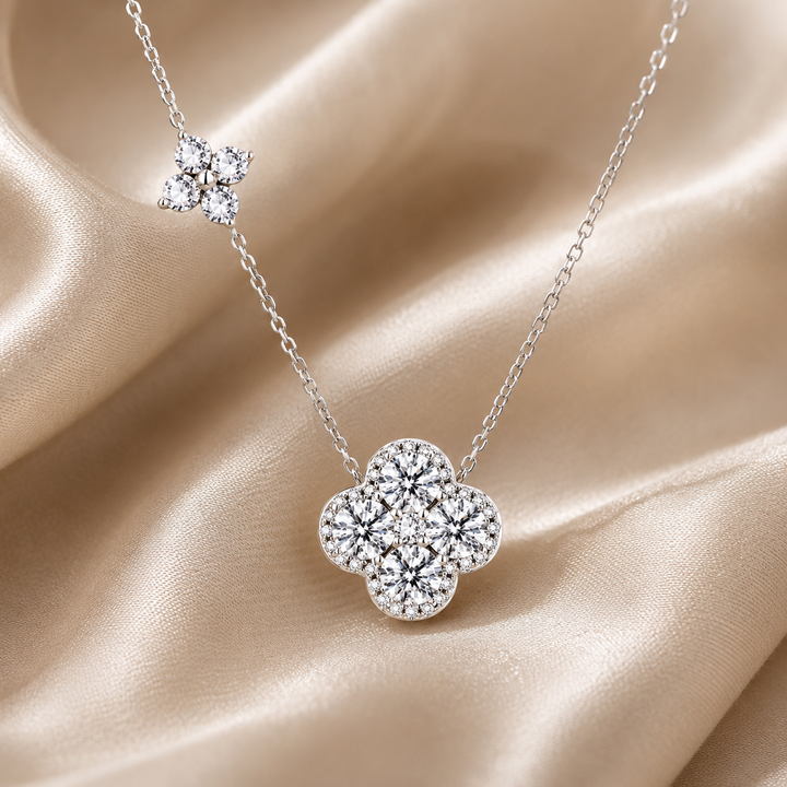 Lumière Clover Moissanite Necklace