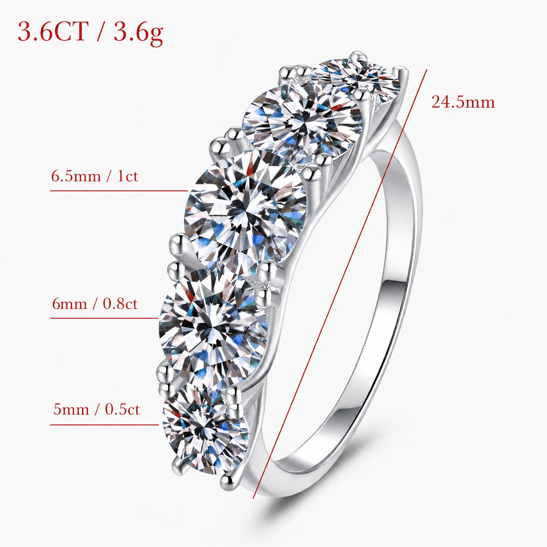 Celestial Wave Five-Stone Moissanite Ring