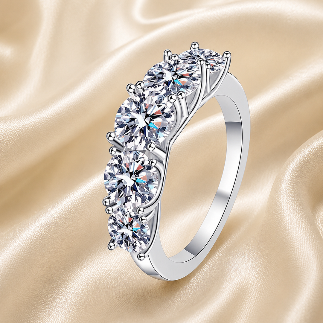 Celestial Wave Five-Stone Moissanite Ring