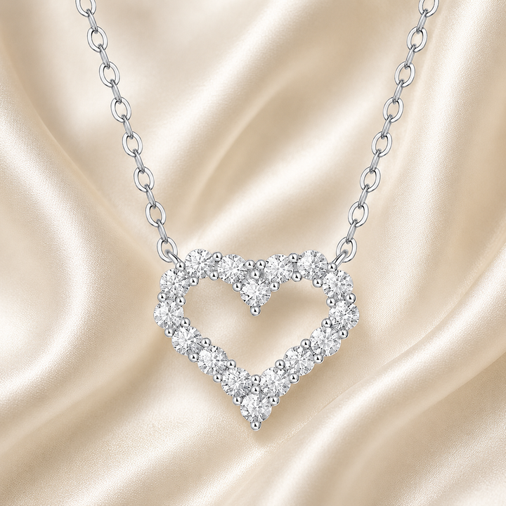 Heart Halo Moissanite Necklace