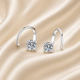 Round Moissanite Front-Back Hoop Earrings