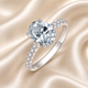 Oval Solitaire Pavé Moissanite Ring
