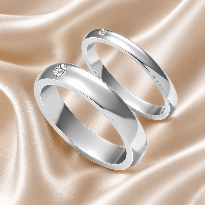 Single-Cut Moissanite Couple Rings