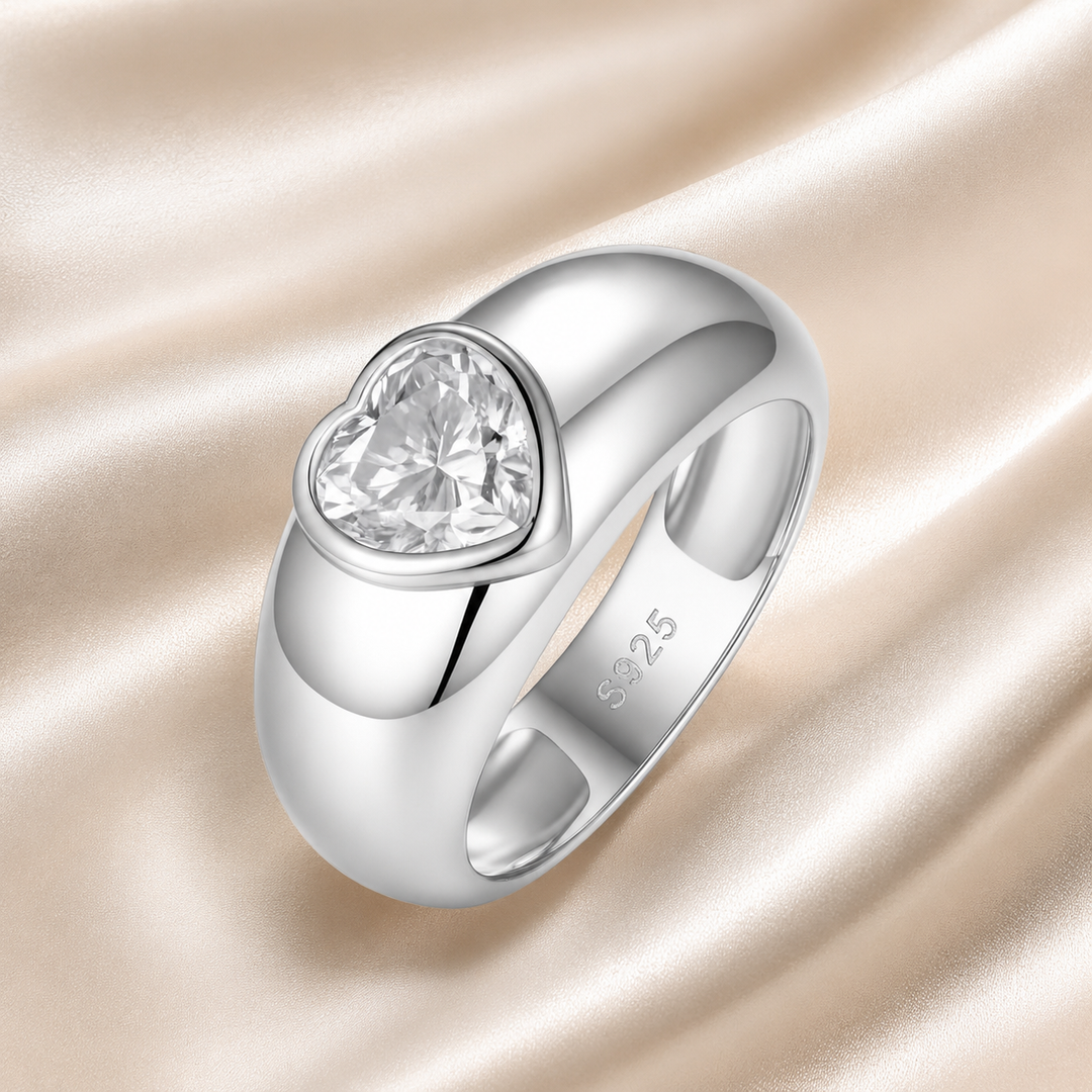 Heart-Cut Moissanite Ring