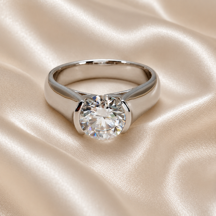 Round-Cut Moissanite Solitaire Ring