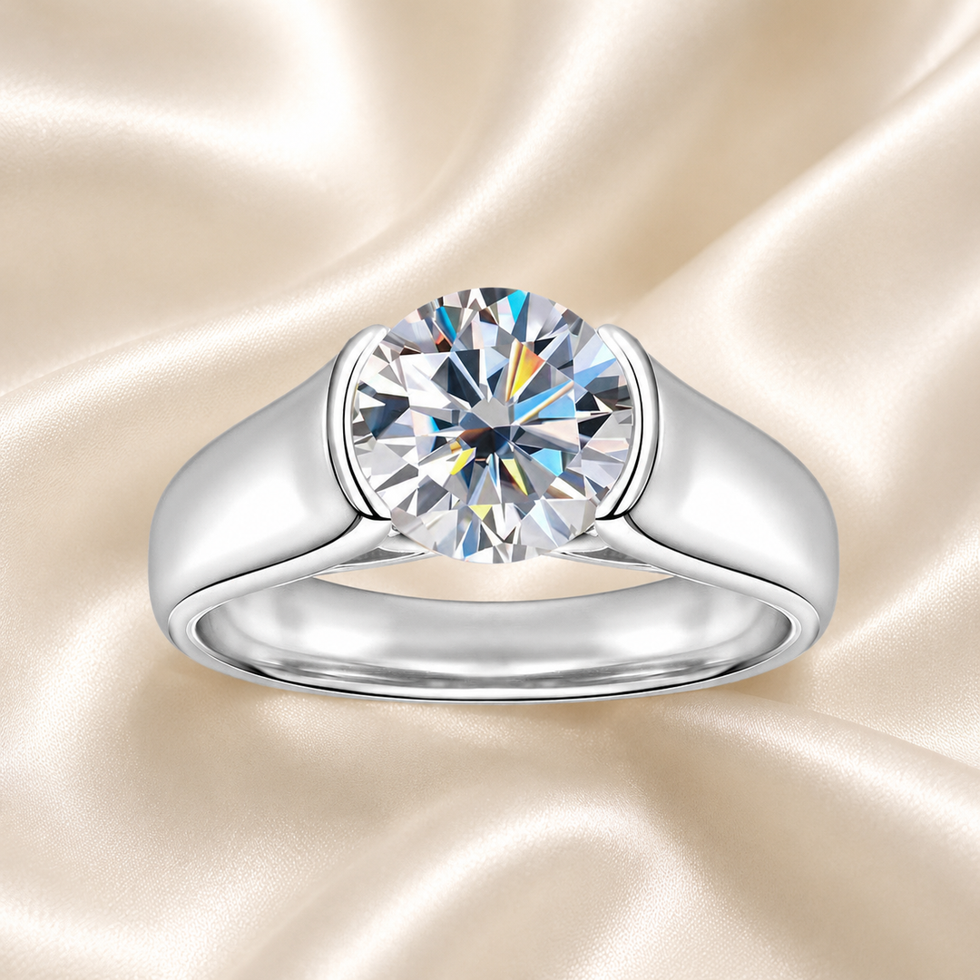 Round-Cut Moissanite Solitaire Ring