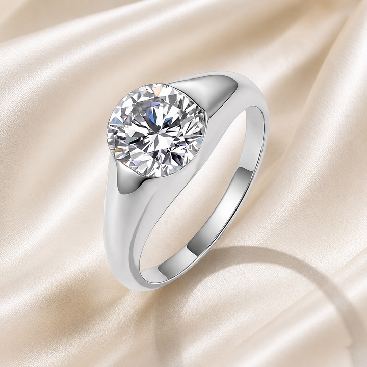 2CT Round Cut Moissanite Ring