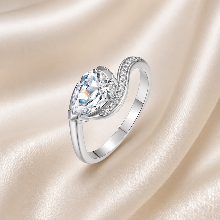 Pear Cut Moissanite Ring