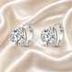 Round Cut Moissanite Huggie Earrings