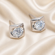 Square Bezel Moissanite Stud Earrings