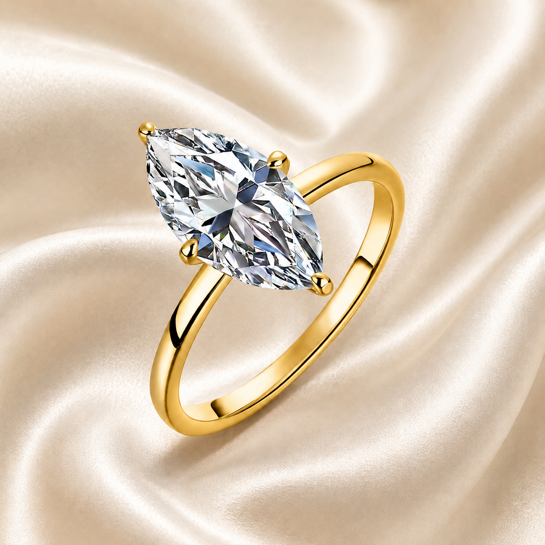 Marquise Cut Moissanite Ring