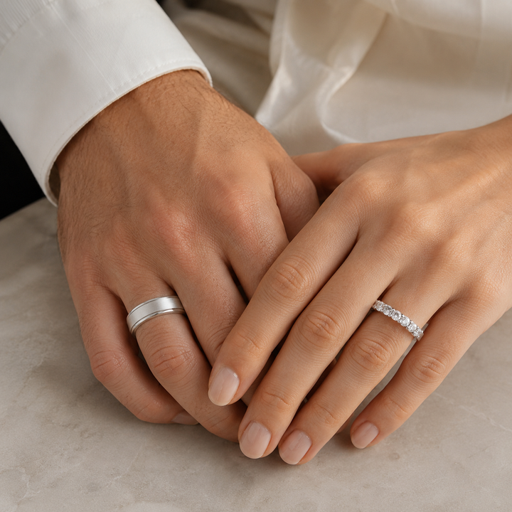 Classic Couple Wedding Band Set