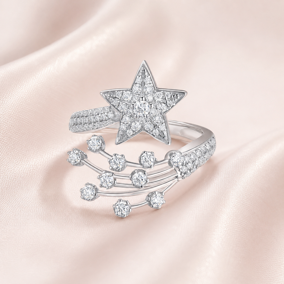 Stellar Wish Star Moissanite Ring
