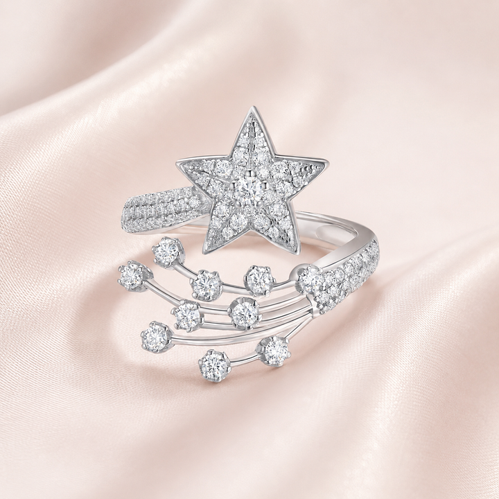 Stellar Wish Star Moissanite Ring