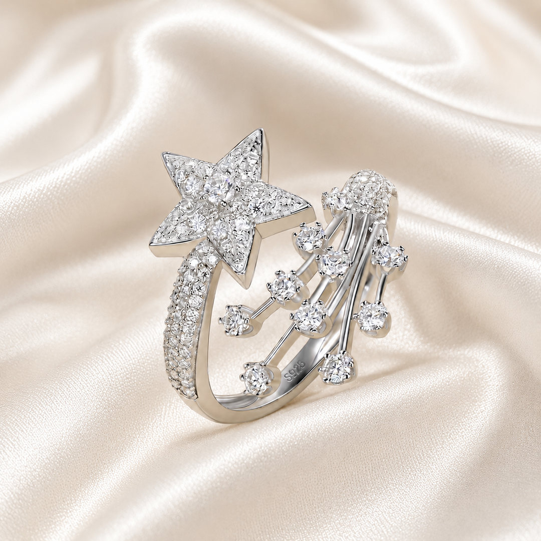 Stellar Wish Star Moissanite Ring