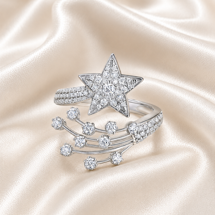 Stellar Wish Star Moissanite Ring