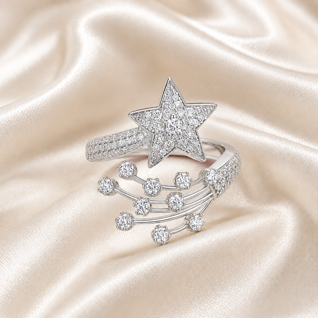 Stellar Wish Star Moissanite Ring