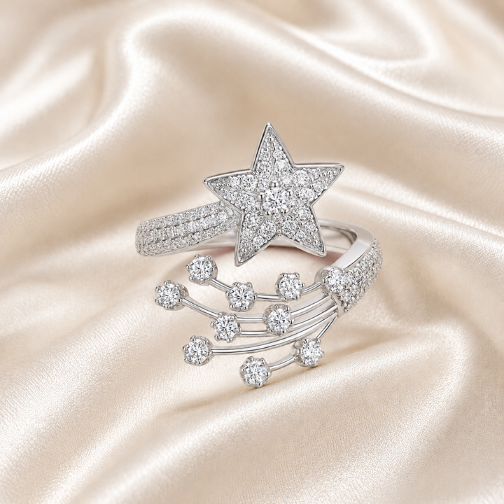 Stellar Wish Star Moissanite Ring
