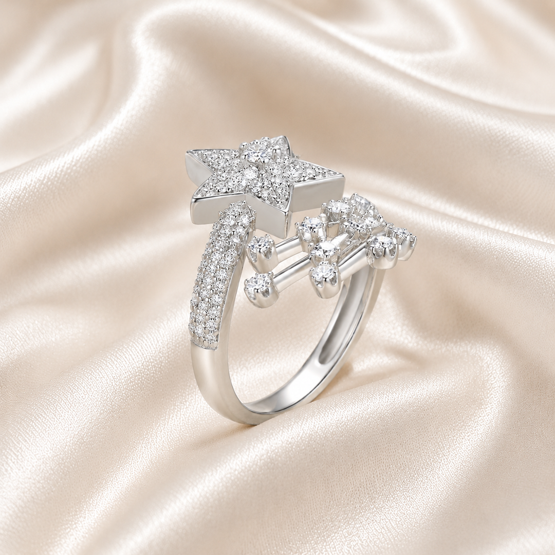 Stellar Wish Star Moissanite Ring