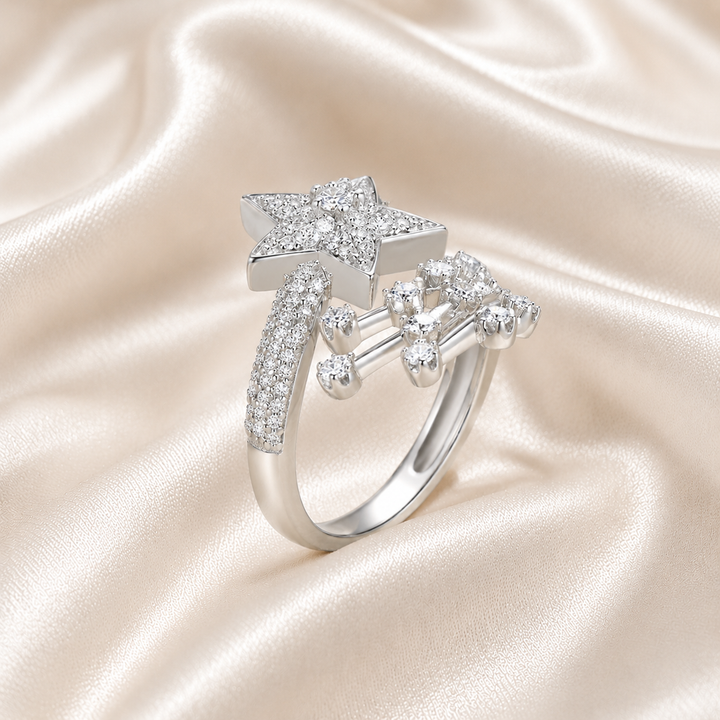Stellar Wish Star Moissanite Ring