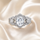 Oval Cut Moissanite Halo Ring