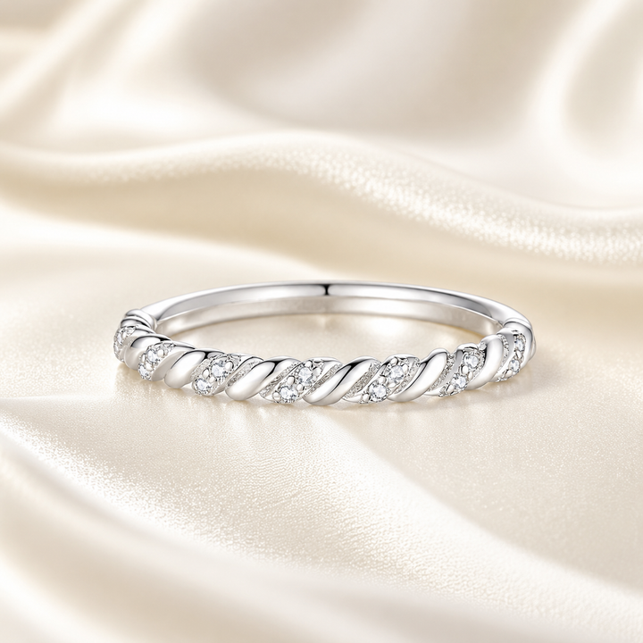 Whisper Twist Moissanite Ring
