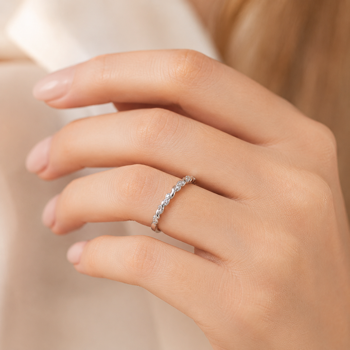 Whisper Twist Moissanite Ring