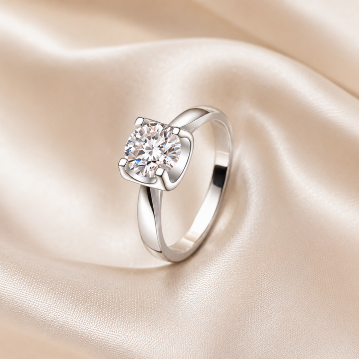 Eternal Crest Solitaire Moissanite Ring