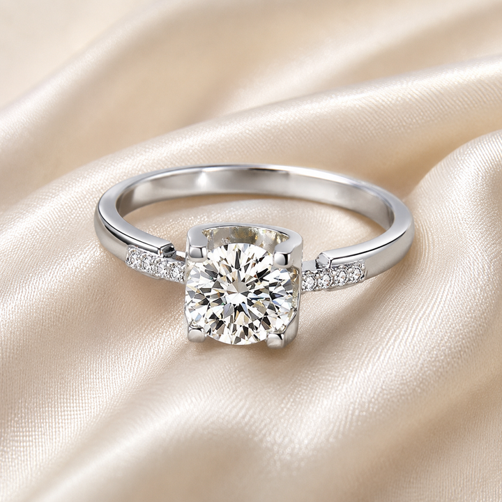 “Everlasting Promise” Bullhorn Moissanite Ring