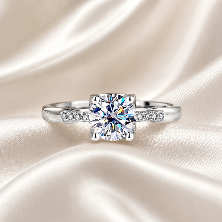 “Everlasting Promise” Bullhorn Moissanite Ring
