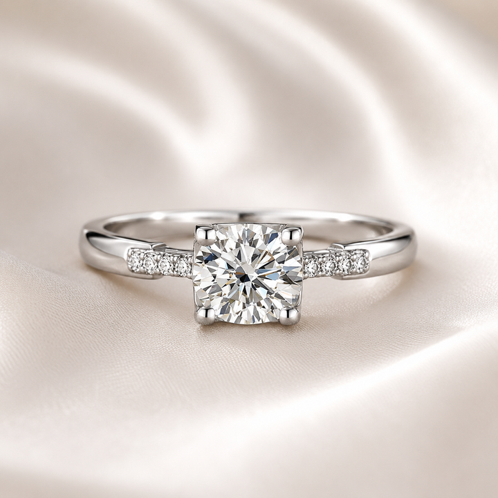 “Everlasting Promise” Bullhorn Moissanite Ring
