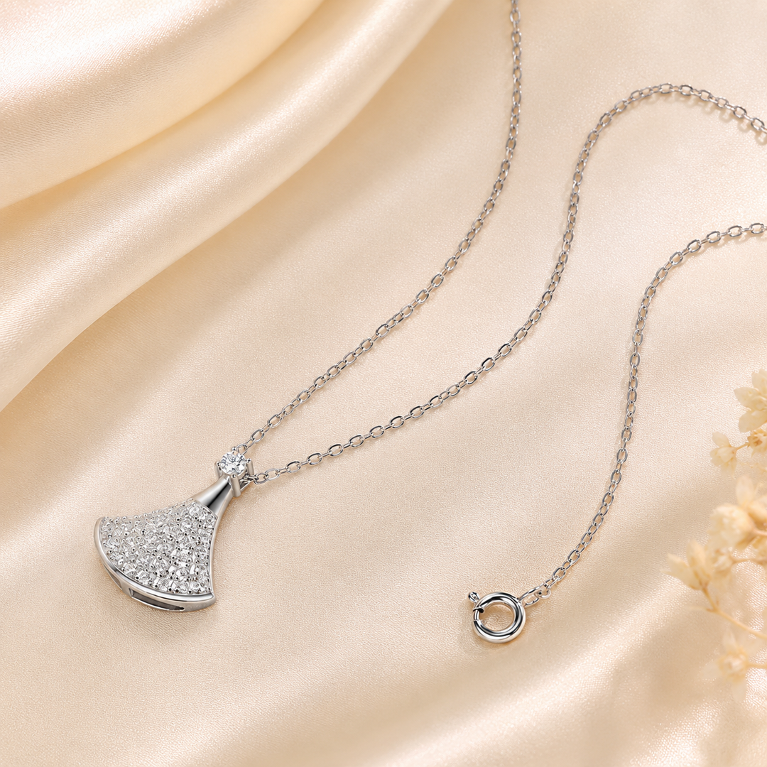 Radiant Fan Pavé Moissanite Necklace
