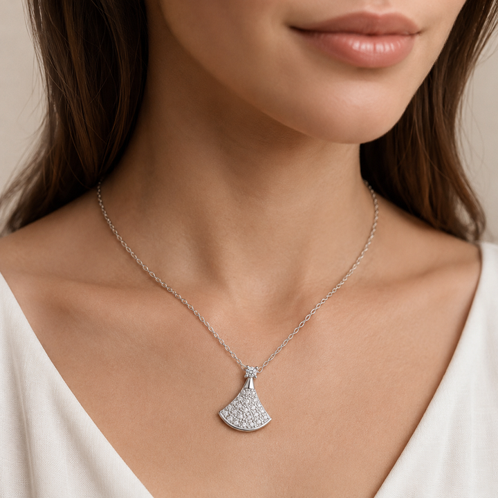 Radiant Fan Pavé Moissanite Necklace