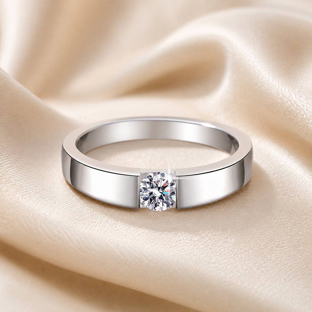 Silent Orbit Moissanite Band Ring