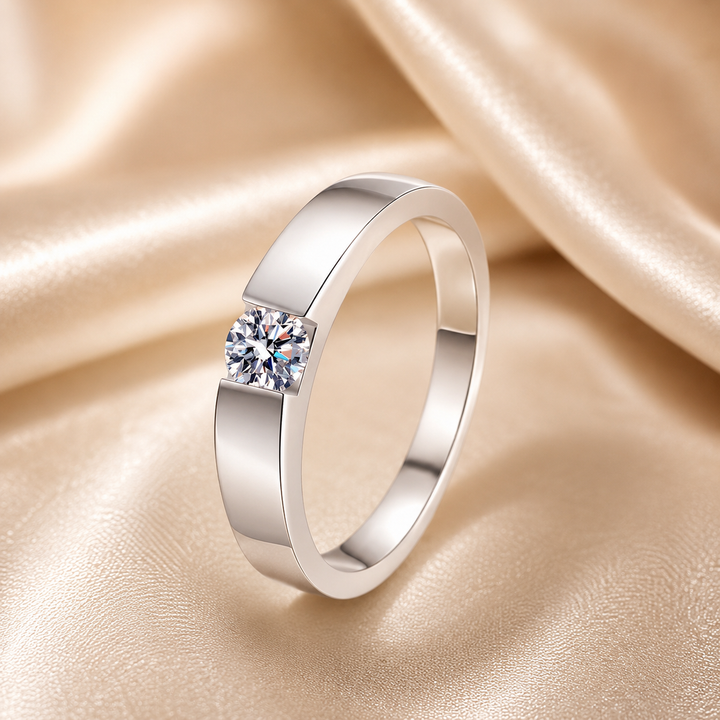 Silent Orbit Moissanite Band Ring
