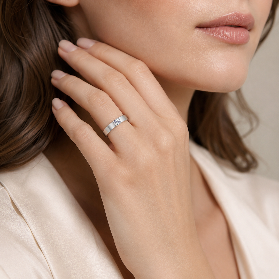 Silent Orbit Moissanite Band Ring