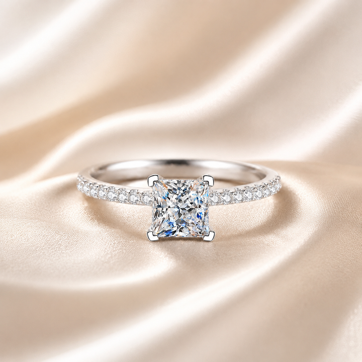 Luna Prism Princess-Cut Moissanite Ring