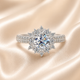 Stellar Bloom Halo Moissanite Ring