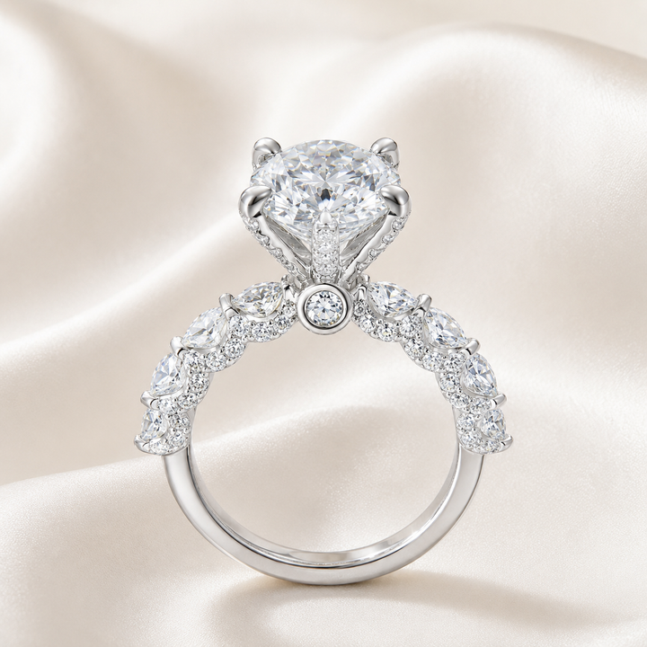 Aurora Six-Prong Moissanite Ring