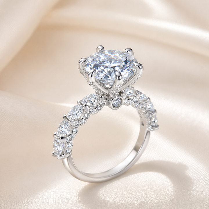 Aurora Six-Prong Moissanite Ring