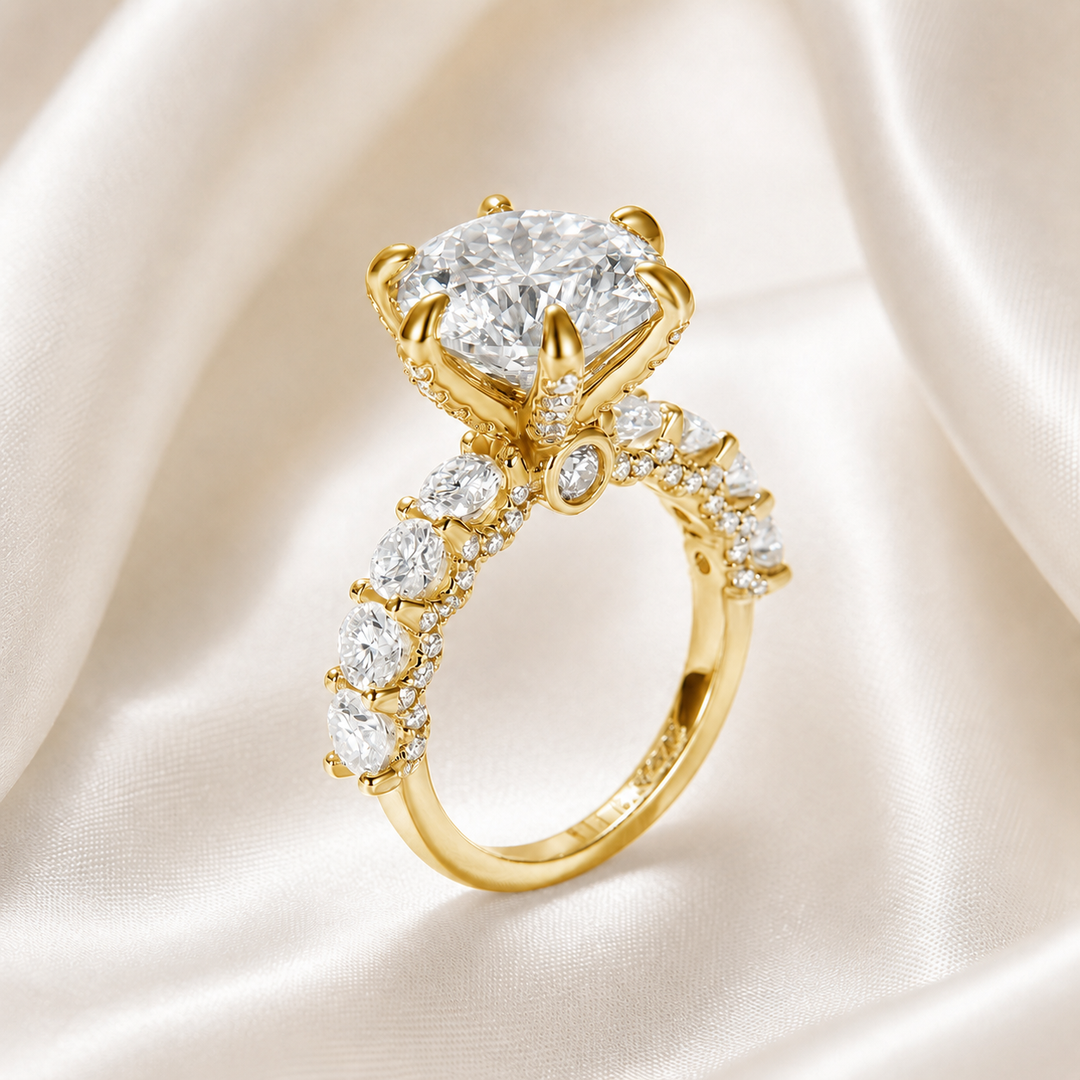 Aurora Six-Prong Moissanite Ring