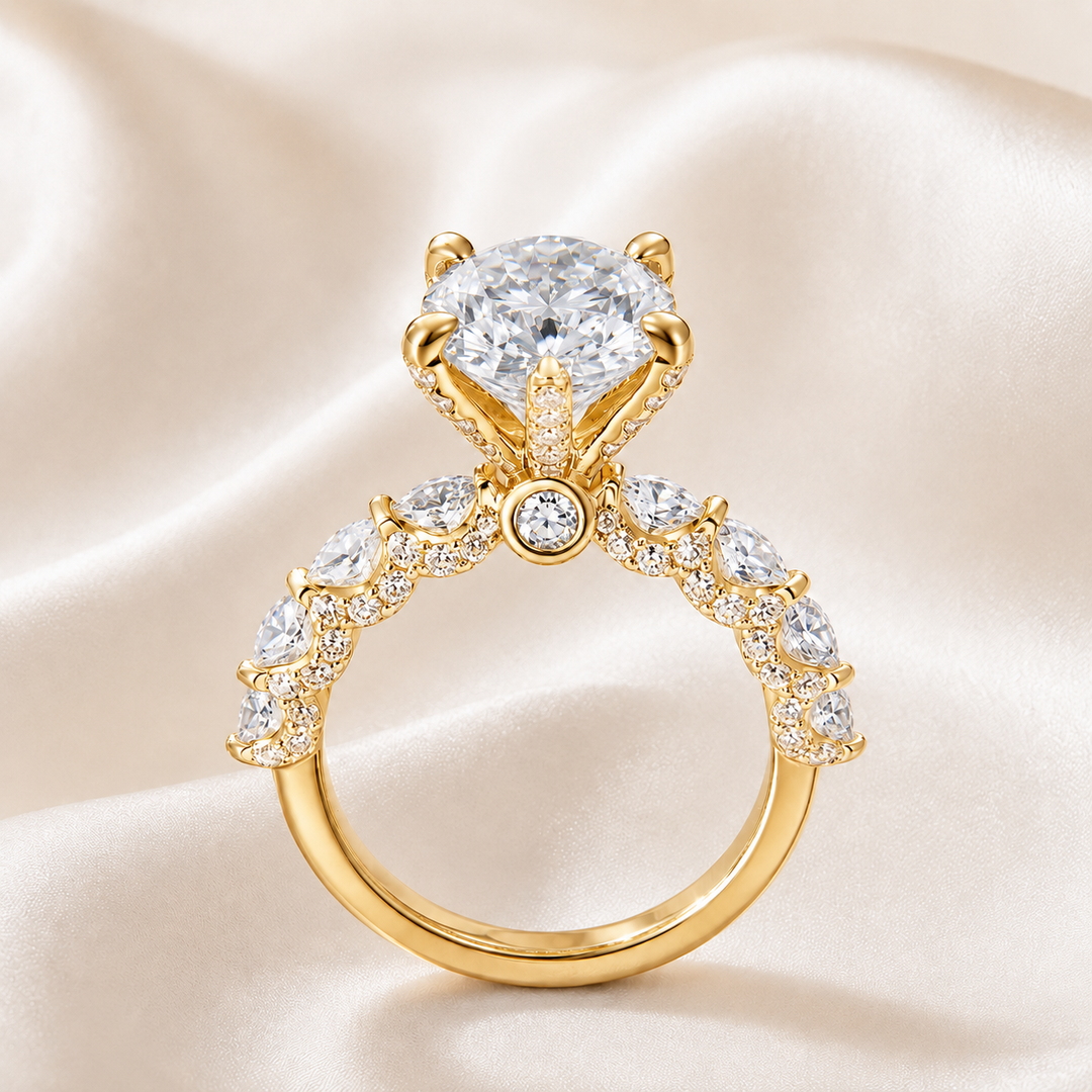 Aurora Six-Prong Moissanite Ring